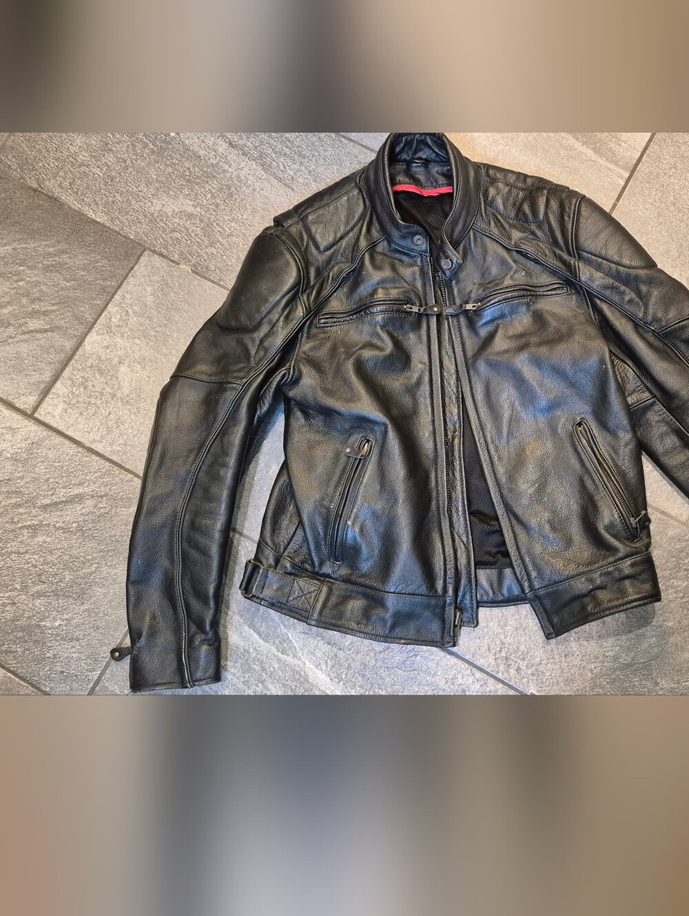 Men's Black Leather Jacket - Classic Biker Style